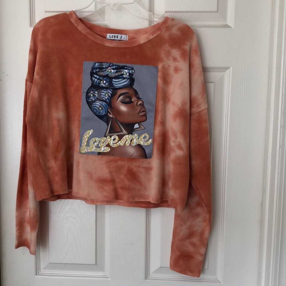 Love J Nubian Woman Embellished Crop Top